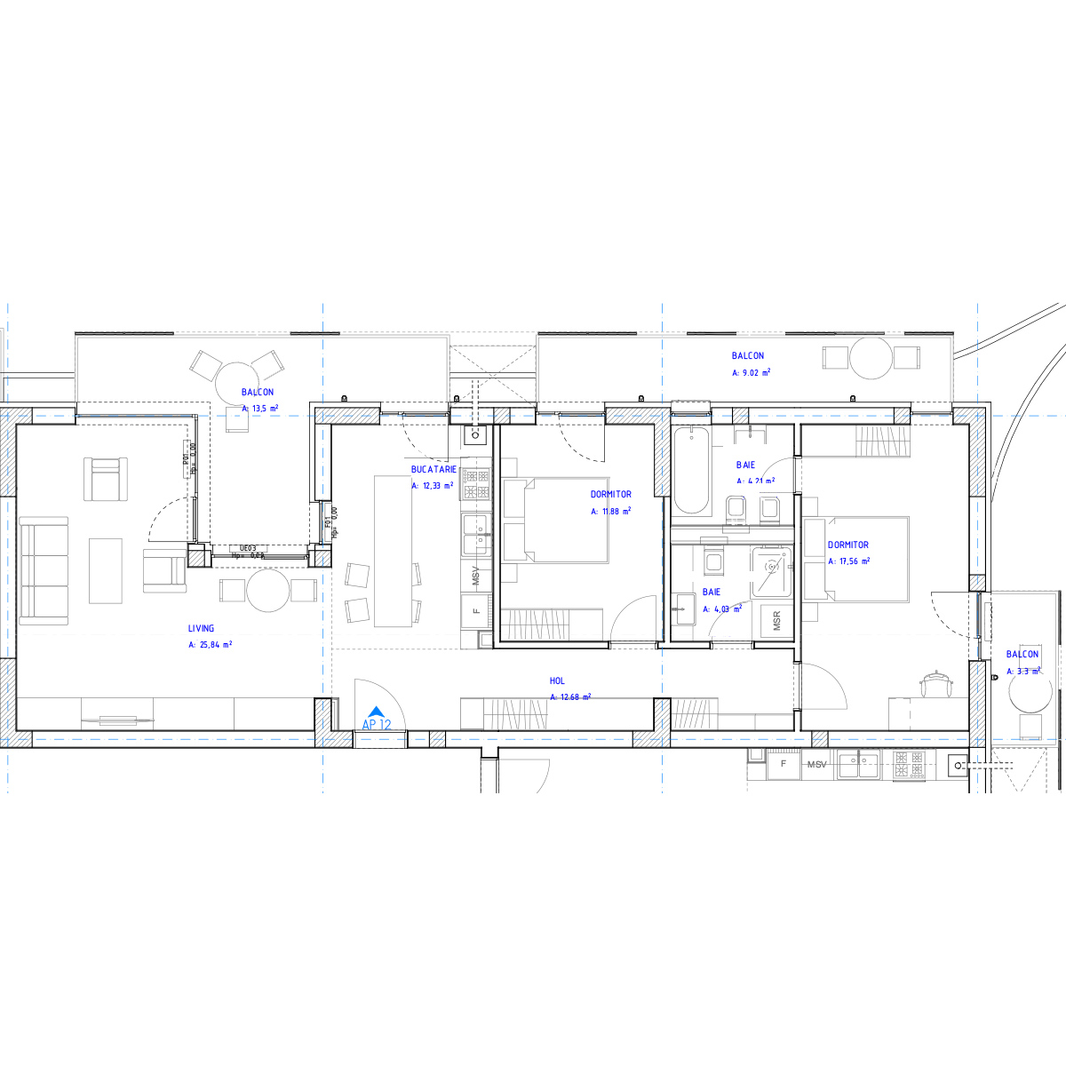 Apartament 12, 3 camere