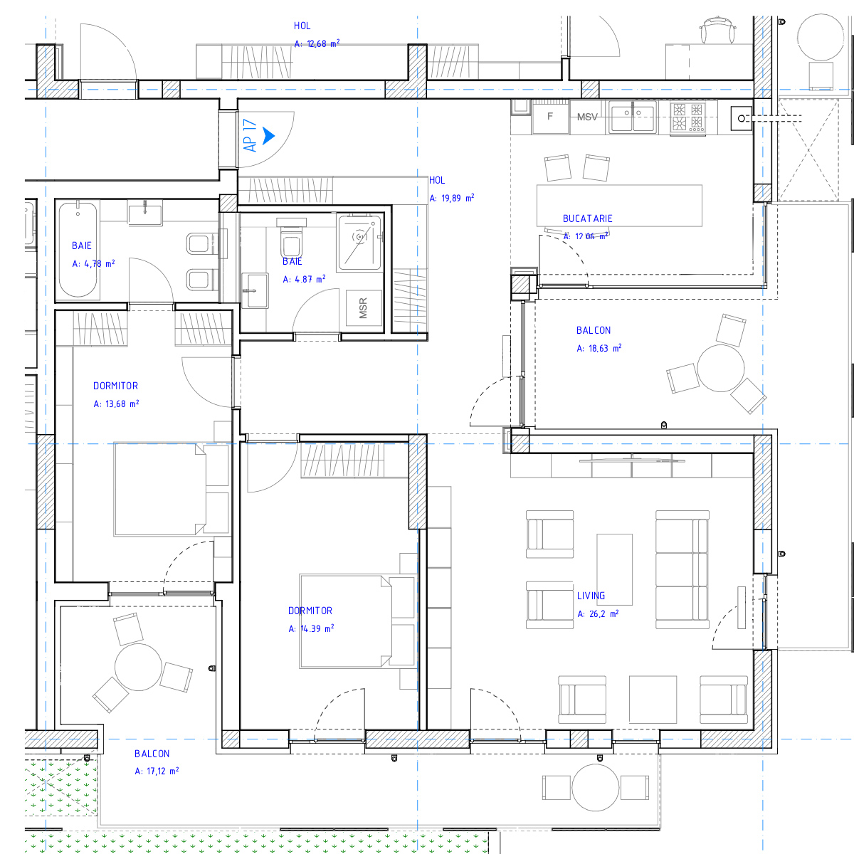 Apartament 17, 3 camere